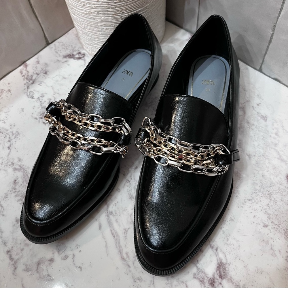 Black Chain Loafers